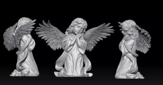 3D printed model of Baby Angel of Compassion Statue kneeling