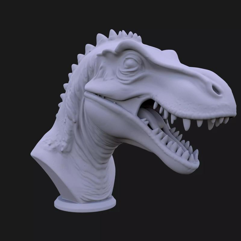 Carcharodontosaurus Dinosaur Bust 3D STL Printable - 3D STL