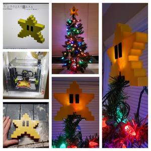 Mario Star Christmas Tree Topper
