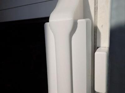 Window blinds guide for ADT window alarm sensor