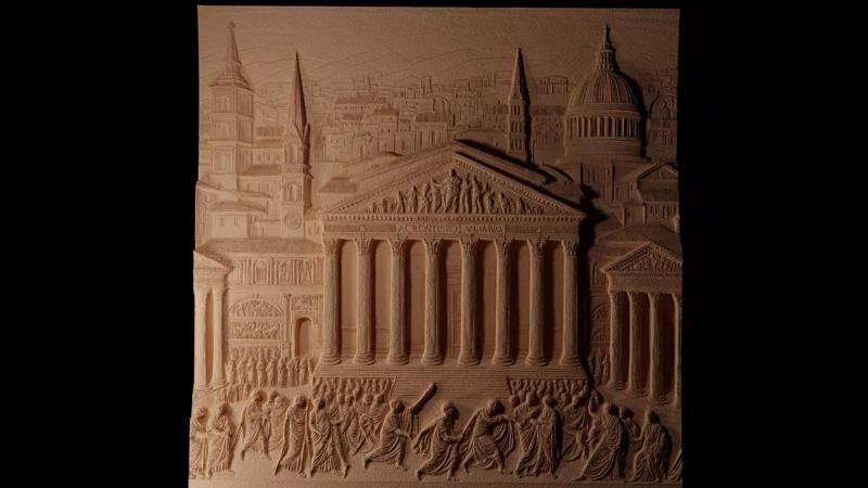 The Roman Forum Sandcasting Bas High Relief CNC