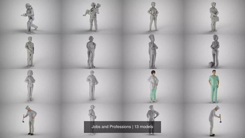 Jobs and Professions 3D Model Collection