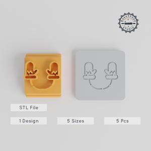 Winter Mittens Stamp Tile Set, 20-40mm, Perfect for Clay, Cookie & Fondant Crafting PRODUCT_3891