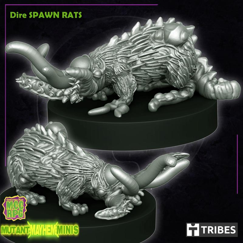 Dire SPAWN RATS – Mutated Tentacle Rats Post-Apocalypse RPG