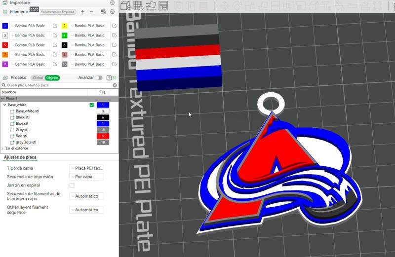 NHL colorado avalanche keychain shield color printable