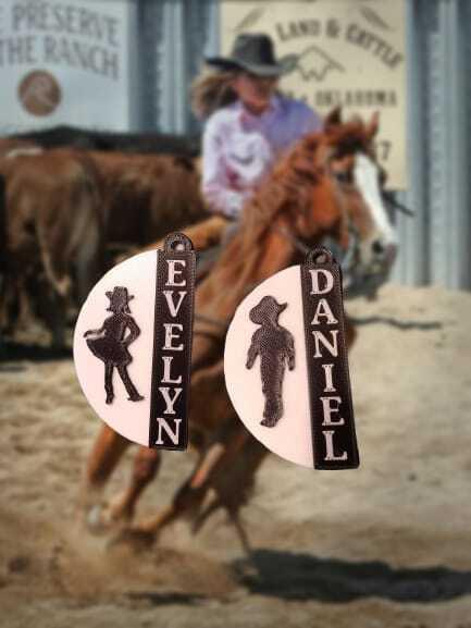 2 Cowboy-girl Bag Tag Pack