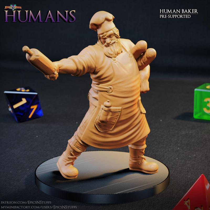 Human Baker 1B Miniature - Pre-Supported