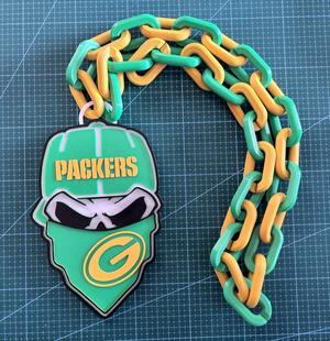 GREEN BAY PACKERS NFL SKULL CHAIN