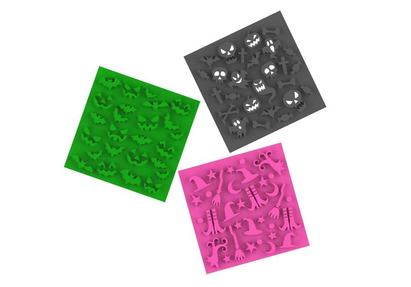 STAMP COOKIE HALLOWEEN TEXTURES PACK x 3