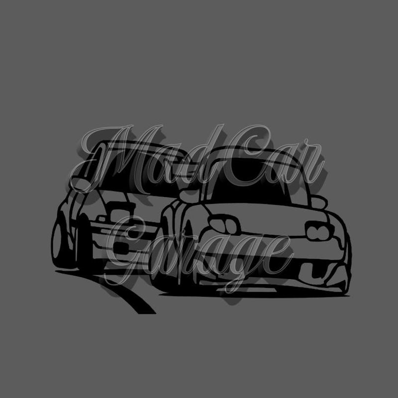 Mazda Rx-7 Toyota ae86 touge Cartoonish initial d