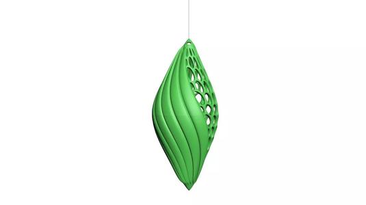 Hanging 3d model leaf pendant