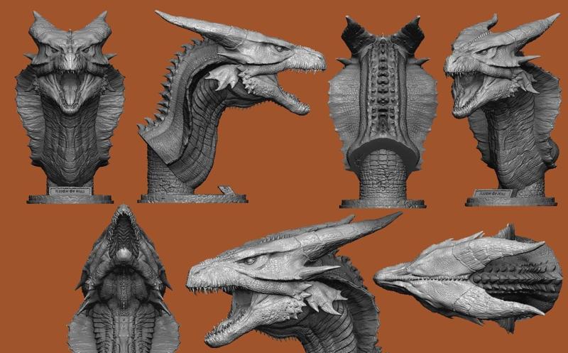 Reign of Fire Bull dragon bust