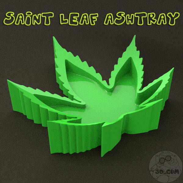 cannabis leaf ashtray