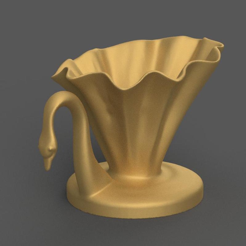 Elegant Swan pot- planter- candy container - urn- candle holder- pen holder