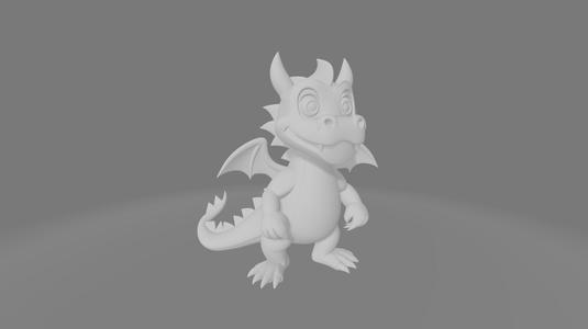 Cute Cartoon Dragon STL – Small Wings | Smooth & Textured Mesh | Flat or Curved Feet