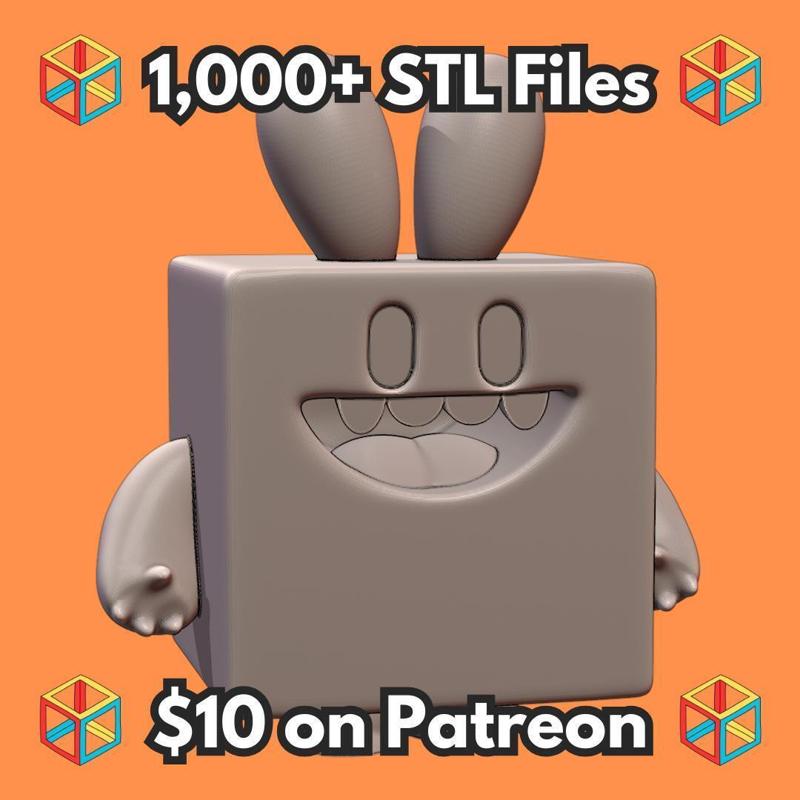 Cute Brownie Monster with Rabbit Ears Figurine Cute Things MineeForm FDM 3D Print STL File