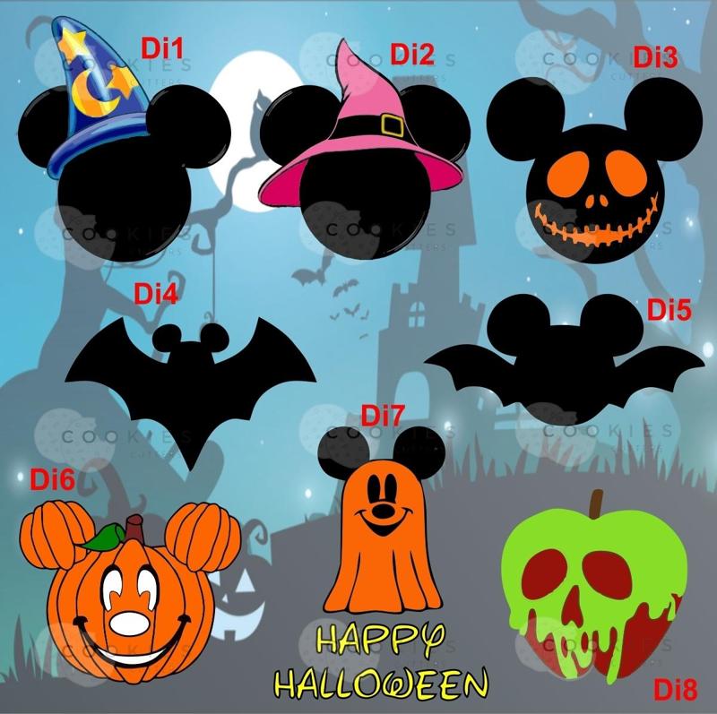 Set of 8 HALLOWEEN DISNEY / WITCH DAY Cookie Cutters