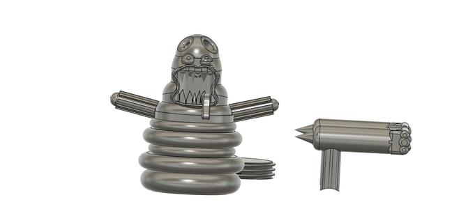 monster piggy bank and phone holder pencils and joysticks