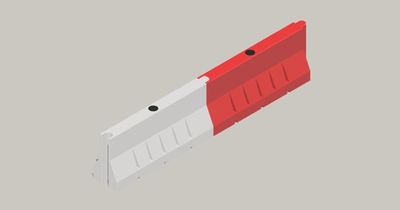 Water Jersey Barrier 1/10 Scale