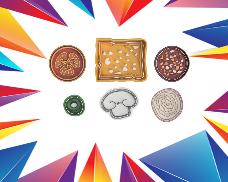 SET 6 CALLET CUTTERS pizza toppings