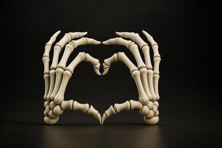 Skeleton Hands Heart – Gothic Anatomy Bone Art, Halloween Decor, Spooky Skeleton