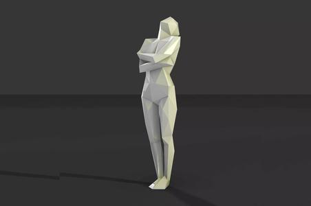low poly women standing