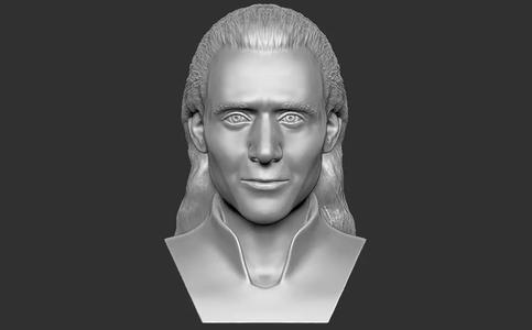 Loki Tom Hiddleston bust for 3D printing