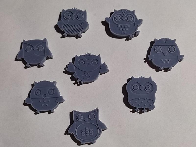 SET OWLS FOR HANDICRAFTS X 8 FIGURINES