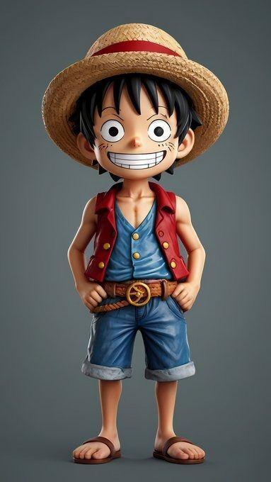 🌊 "Chibi Luffy" – Monkey D. Luffy Vinyl Toy Figurine (STL)