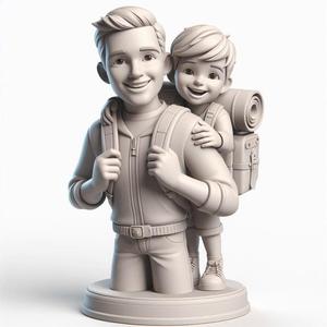 Father’s Day Father and Son 3D Print – Heartwarming Decorative Figurine & Gift Showpiece