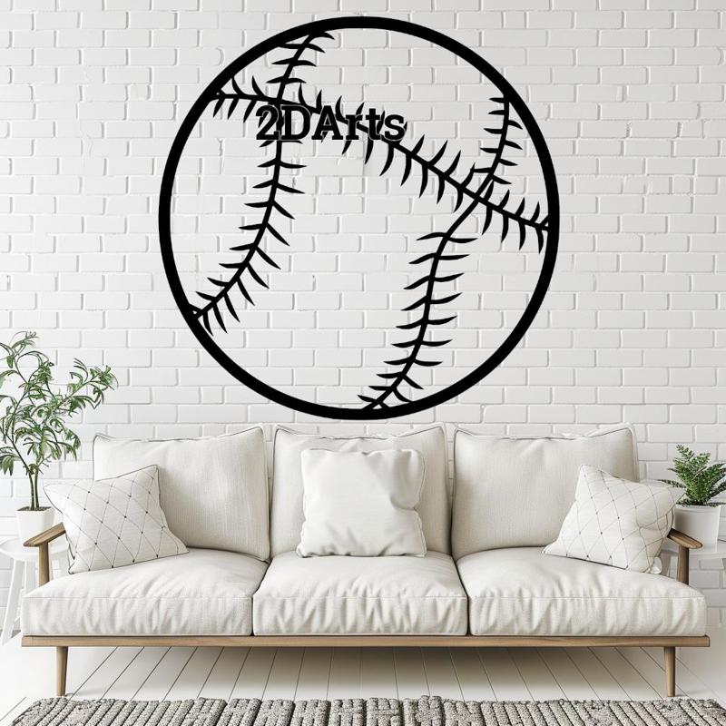 Baseball 2D Wall Art/Window Art STL & SVG File for 3D Printing and Laser Cutting
