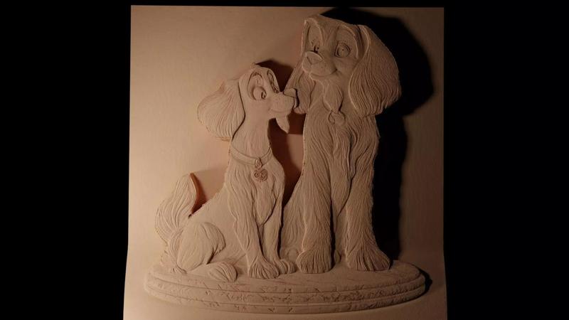 Lady Lady and the Tramp CNC 3d Print High Relief Sand Casting
