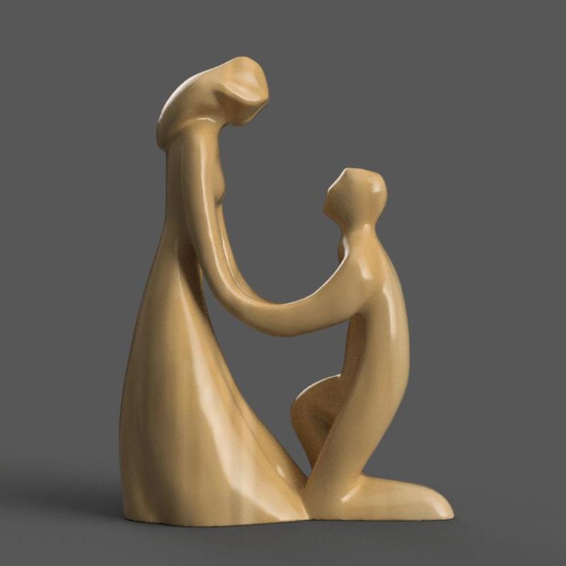 Romantic Proposal Statue – 3D STL File for Printing Decor