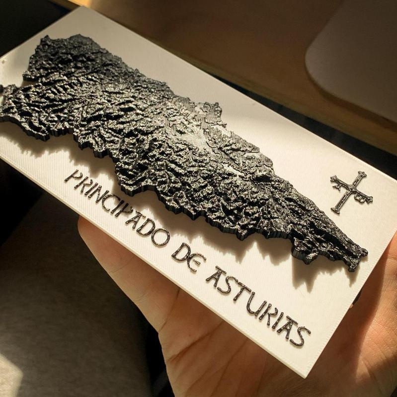 Mapa de Asturias en Relieve