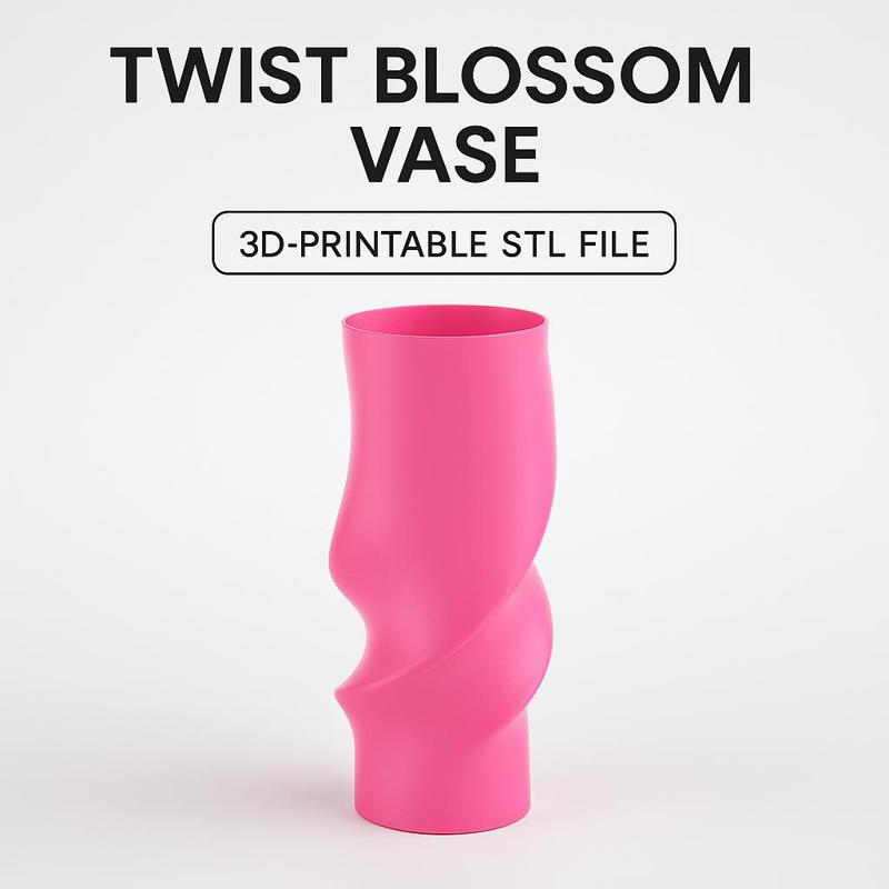 Twist Blossom — Petal Spiral Vase (Vase-Mode STL, Modern Home Décor)