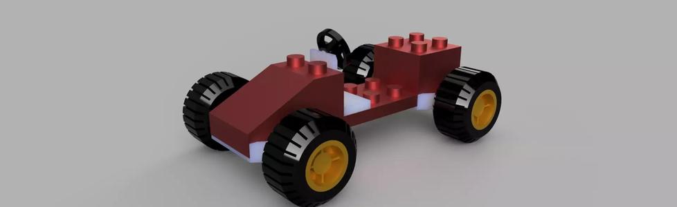 Fusion 360 Brick Toy Car STL and STEP Files