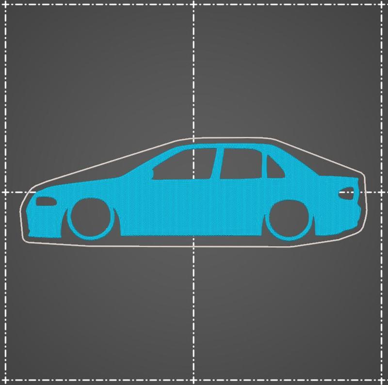 Mitsubishi Lancer EVO 1 EVO 2 EVO 3 without wing key silhouette