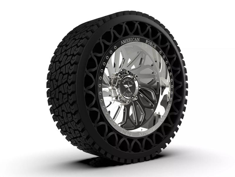 airless article tire with american force wheel