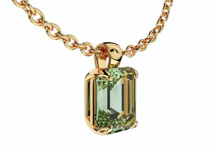 Emerald Cut Gemstone Gold Pendant CAD Design-JCNP-05 3D Print Model