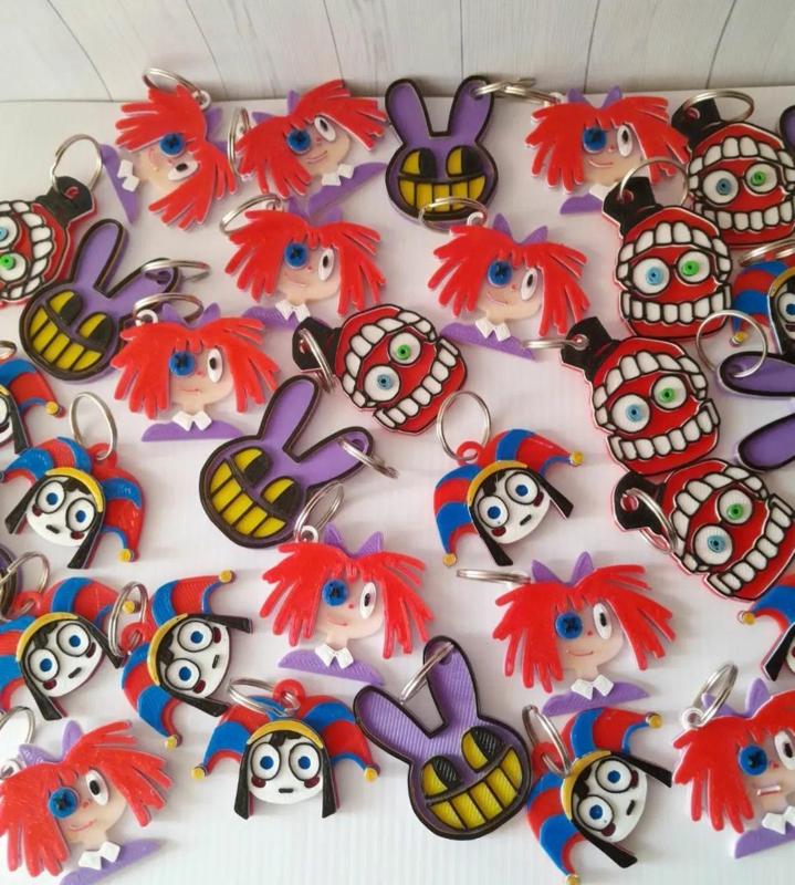 Pack 4 The Amazing Digital Circus Keychains