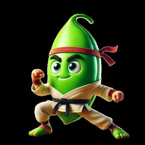 Kung Fu Bean - Whimsical Martial Arts Figurine