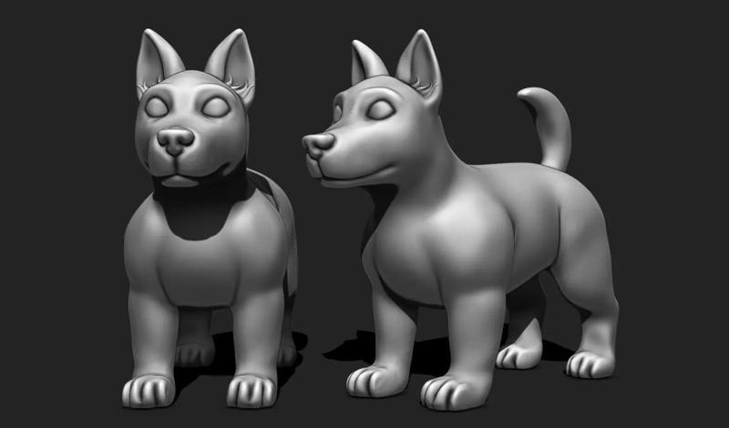Sculpted Dog STL File for 3D Printing - Detailed Ready to Print