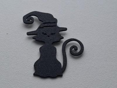 Witchy Whiskers – Halloween Cat Silhouette wallart