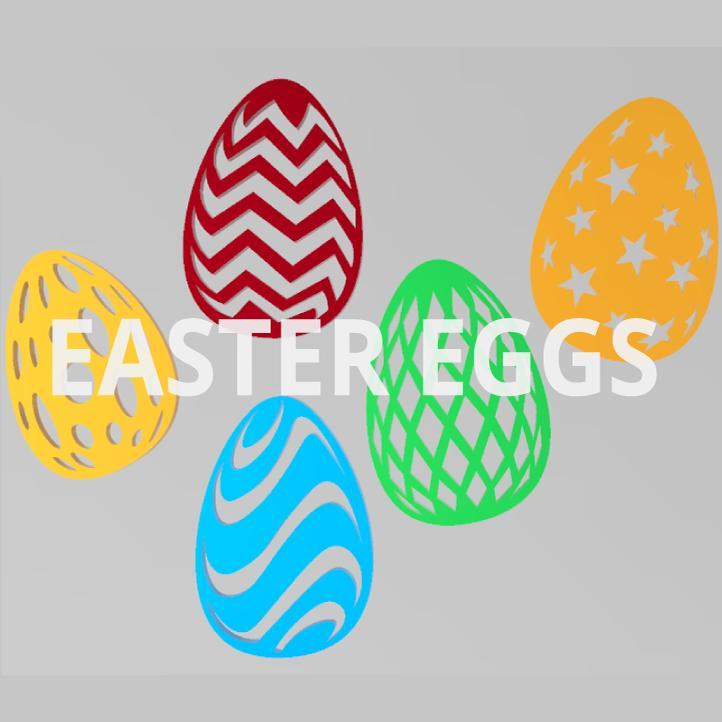 Flat Easter Eggs for decoration