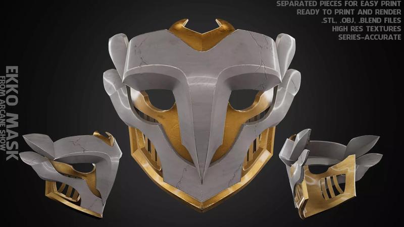 Arcane Ekko Firelight Mask for Cosplay