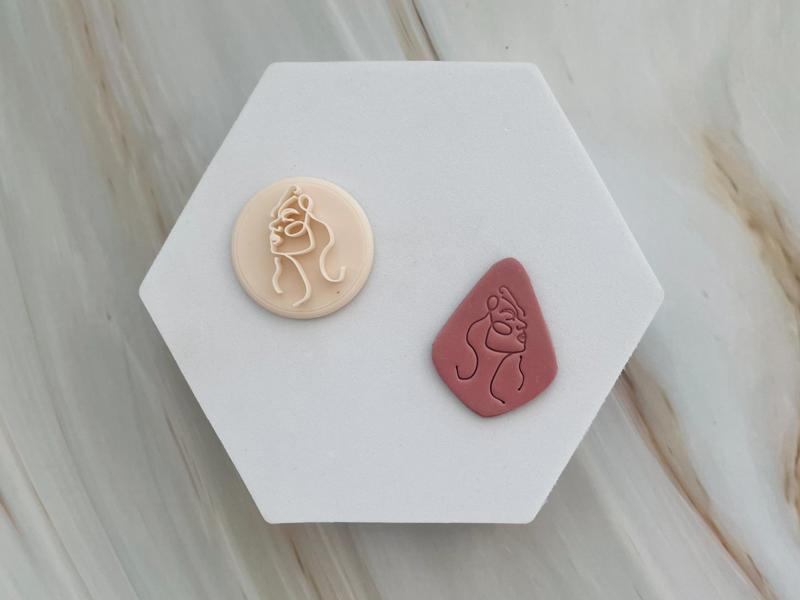 Woman Polymer Clay Stamp