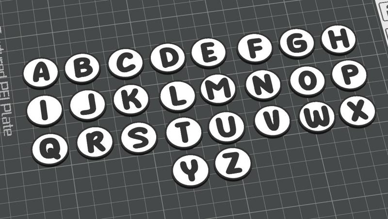 Shopping chip alphabet A-Z