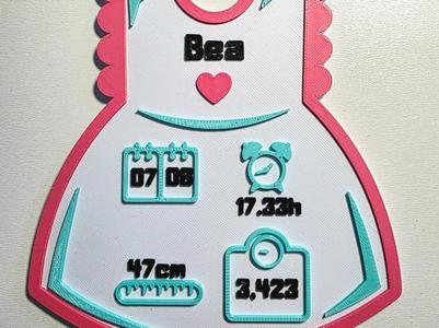 Dress birth data with editable text