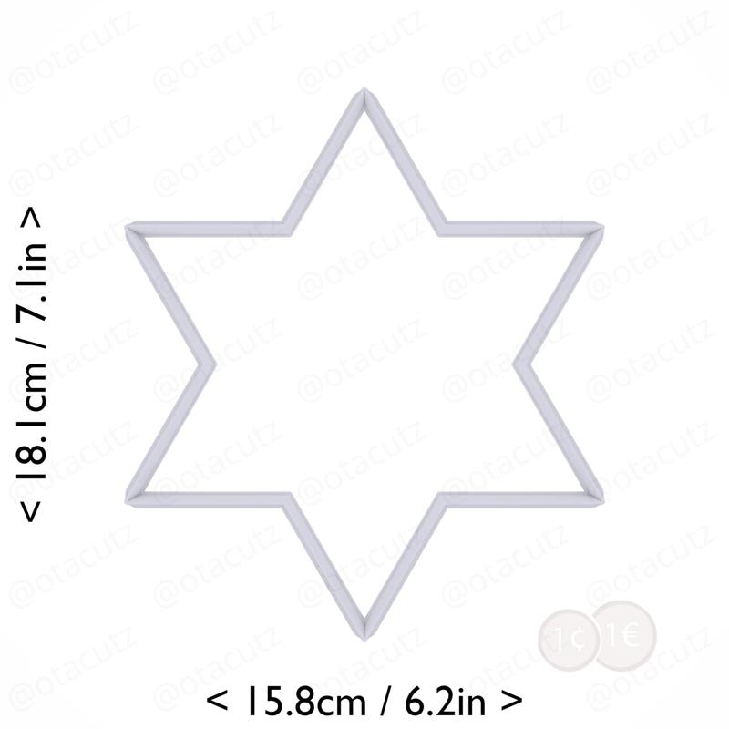 Hexagram Cookie Cutter 6.75in / 17.1cm