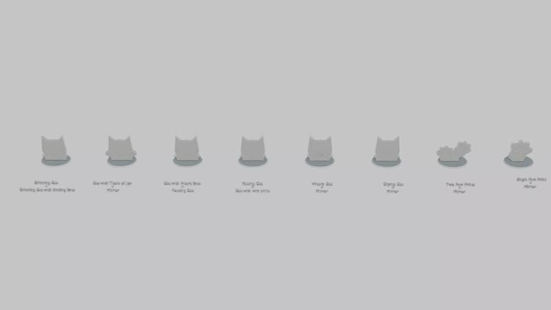 Emoji Statues Cat Faces and Paws Collection